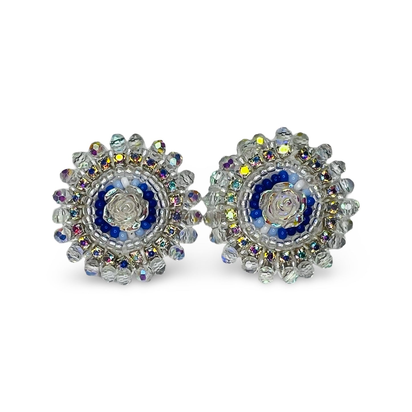 BBB Small Rose Beaded Earrings