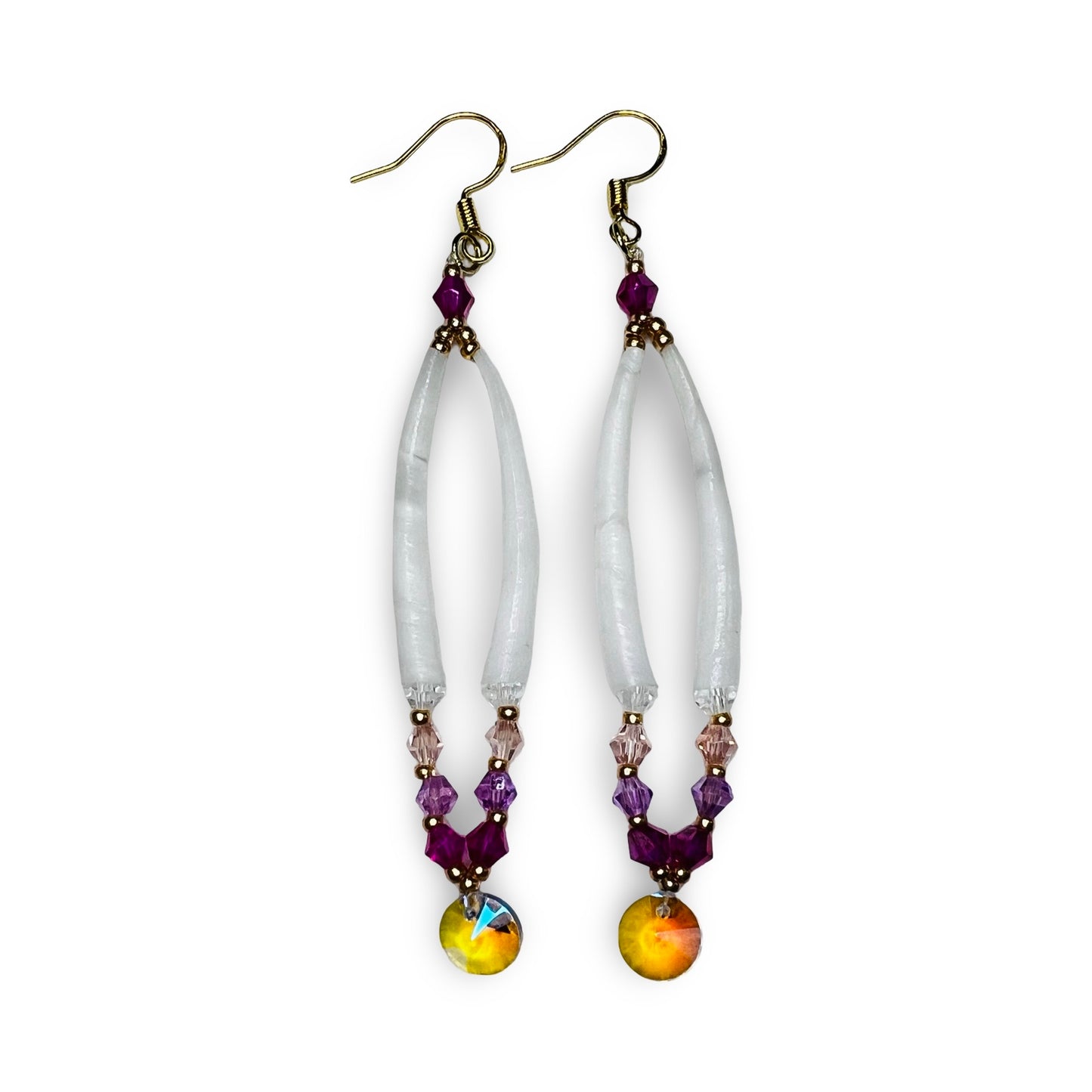 MH Dentalium Loop w/ Charm Earrings