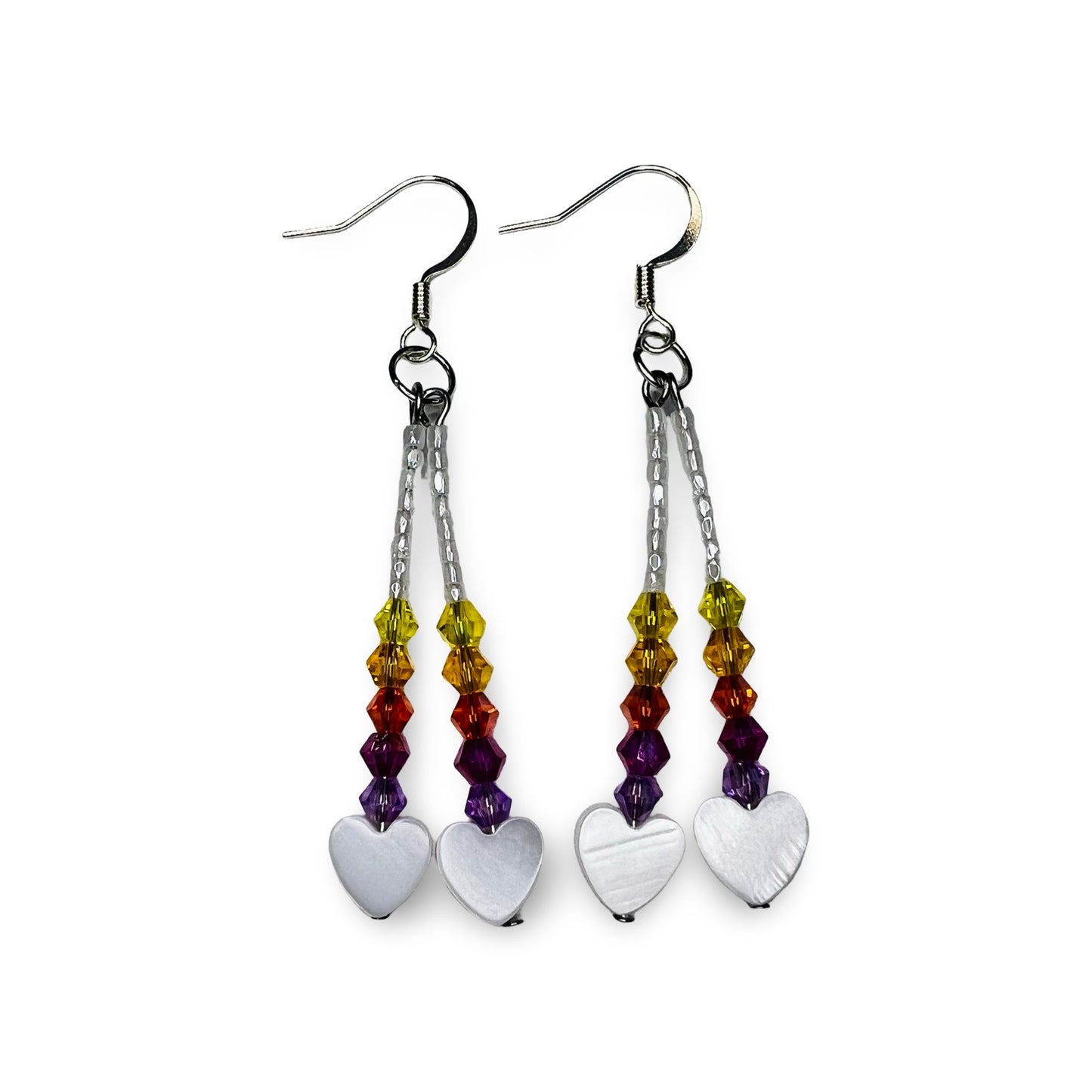 MH 2 Strand Heart Earrings