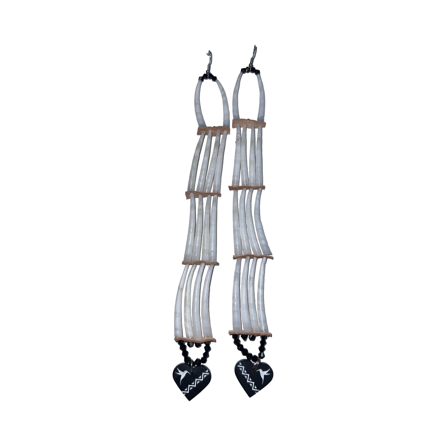 SBE 3-Tier Dentalium Earrings w/ Charm