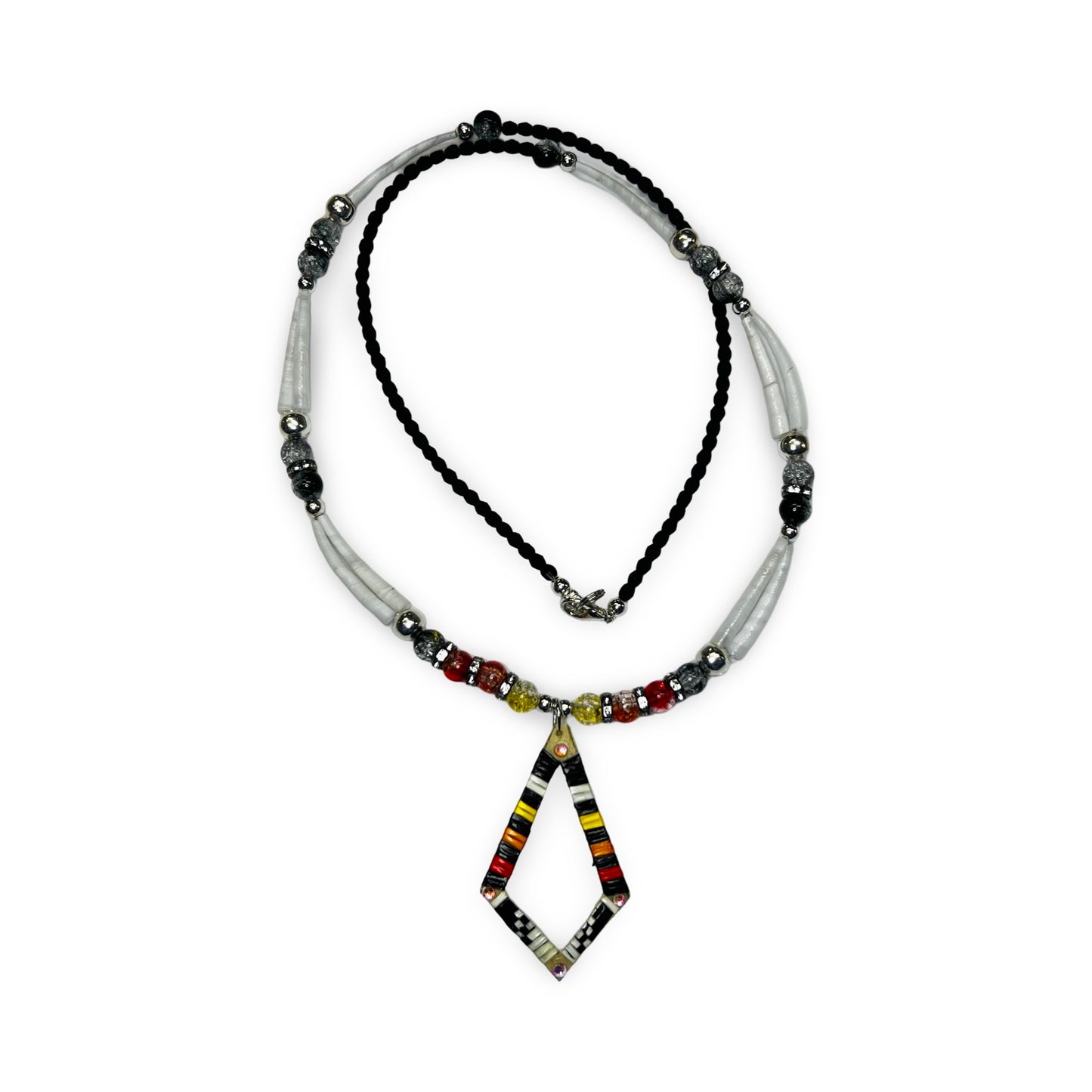 MG Dentalium & Bead Necklace w/ Quill Pendant