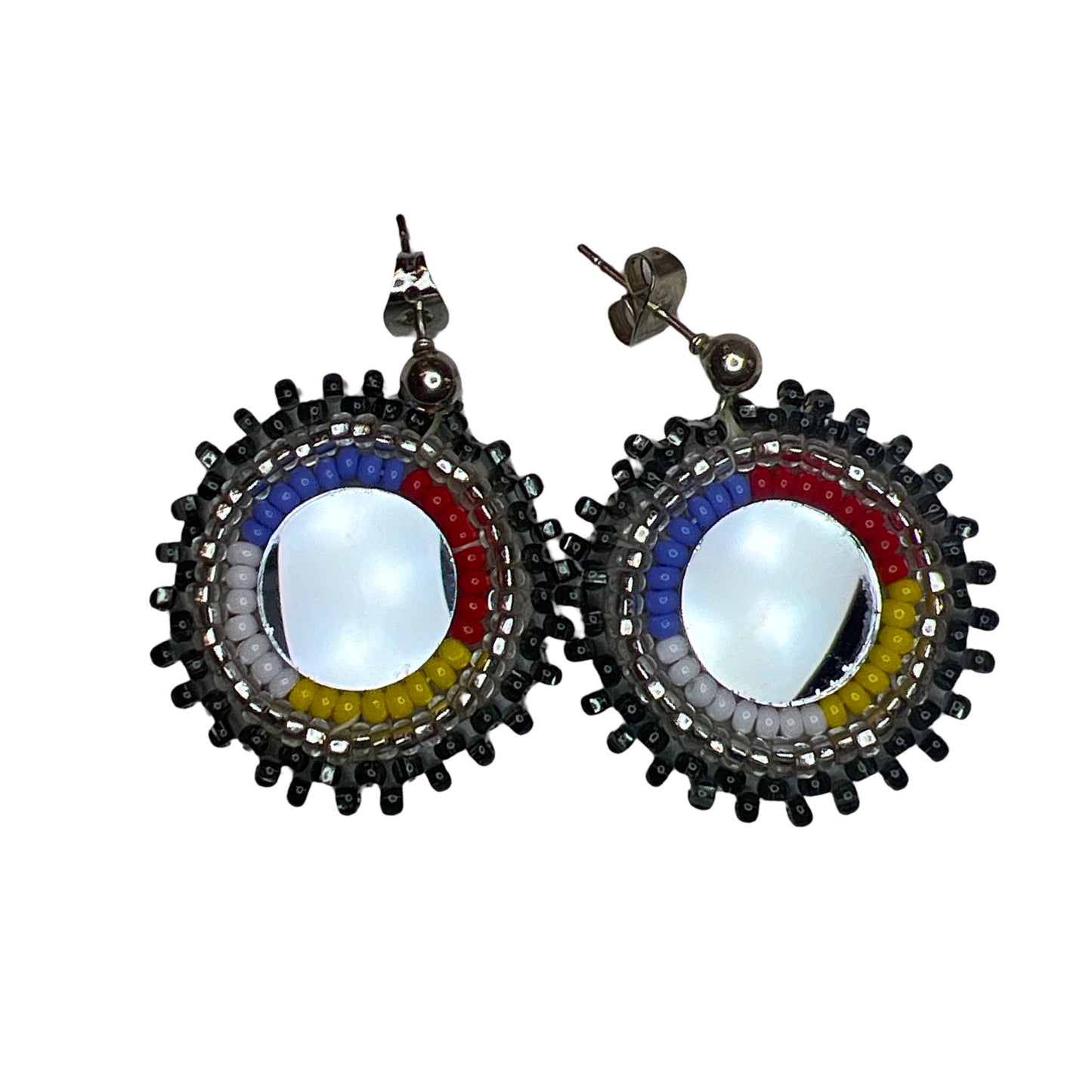 WR Bead & Mirror Earrings