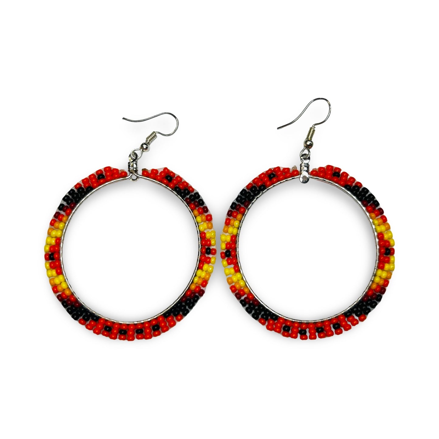 DYH 2.5" Beaded Hoop Earrings