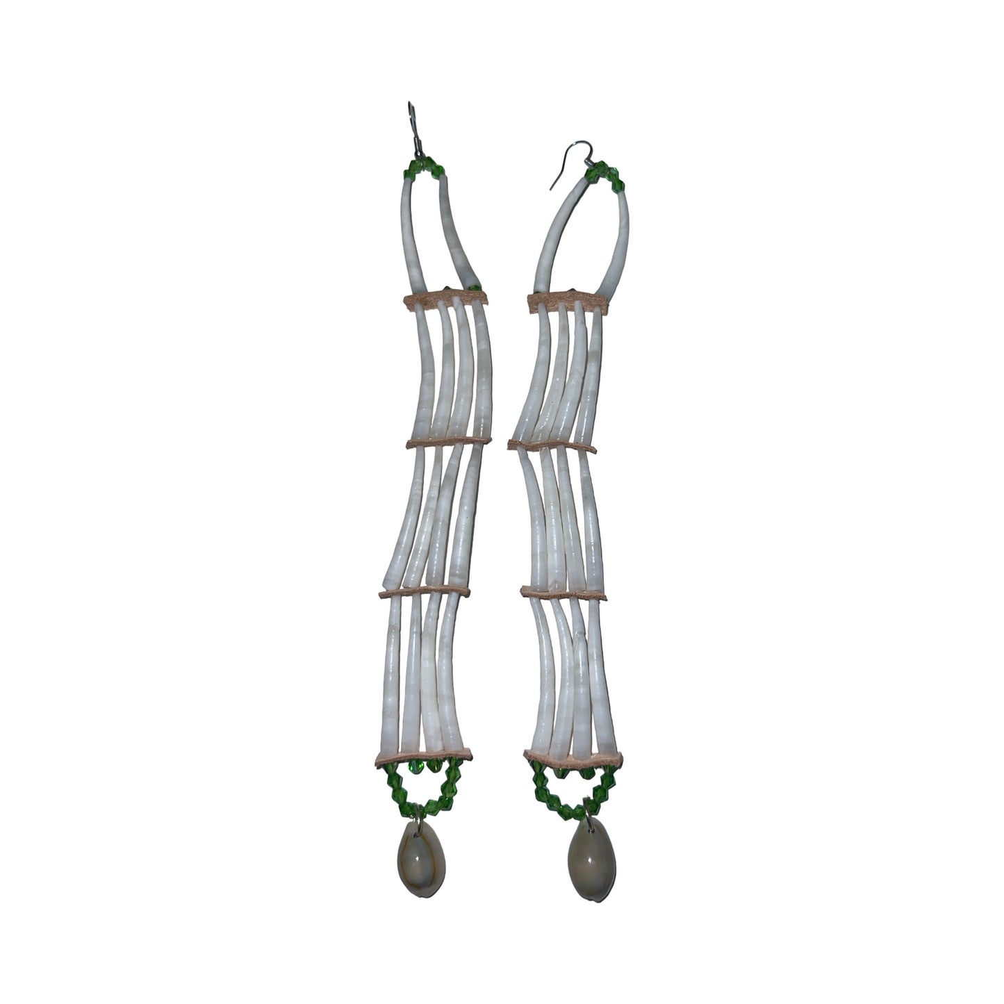 SBE 3-Tier Dentalium Earrings w/ Charm