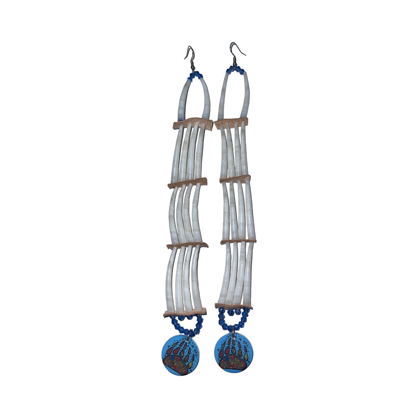 SBE 3-Tier Dentalium Earrings w/ Charm