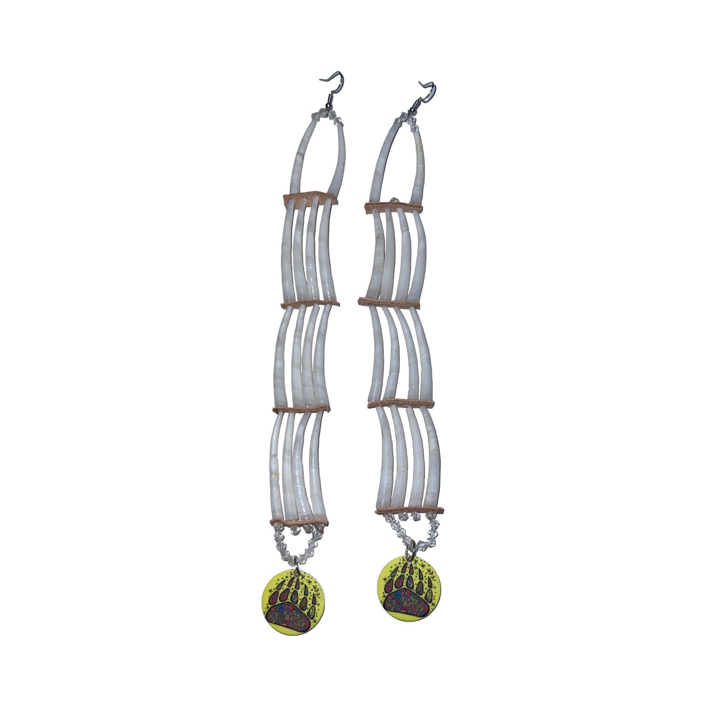 SBE 3-Tier Dentalium Earrings w/ Charm