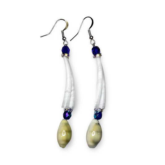 LLI Cowrie & Dentalium Earrings