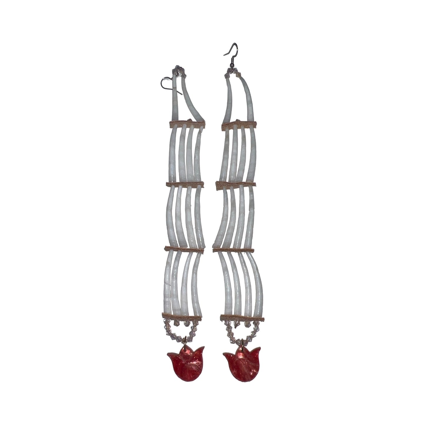 SBE 3-Tier Dentalium Earrings w/ Charm
