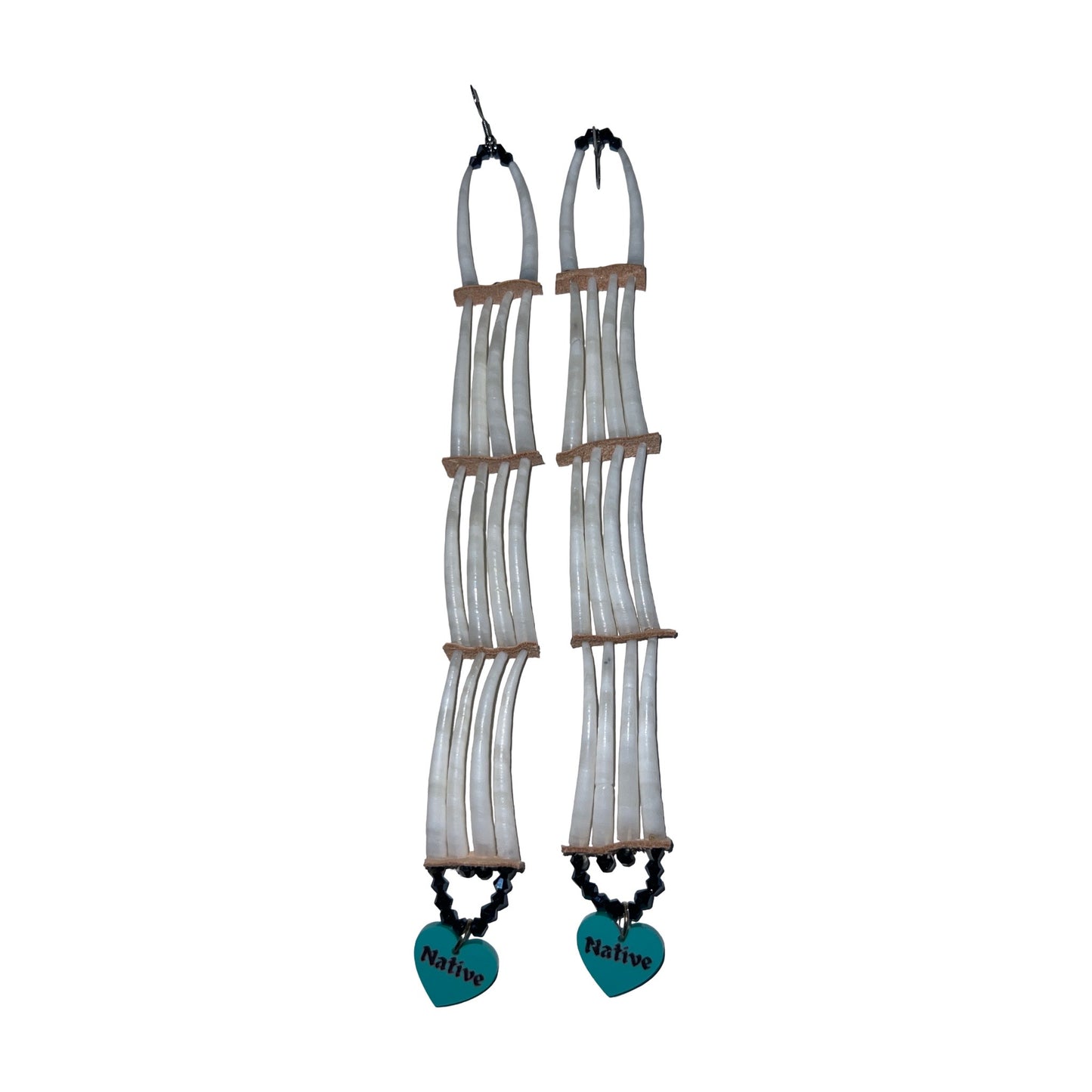 SBE 3-Tier Dentalium Earrings w/ Charm