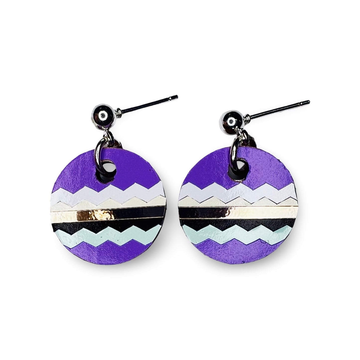 WW Small Vinyl on Wood Earrings