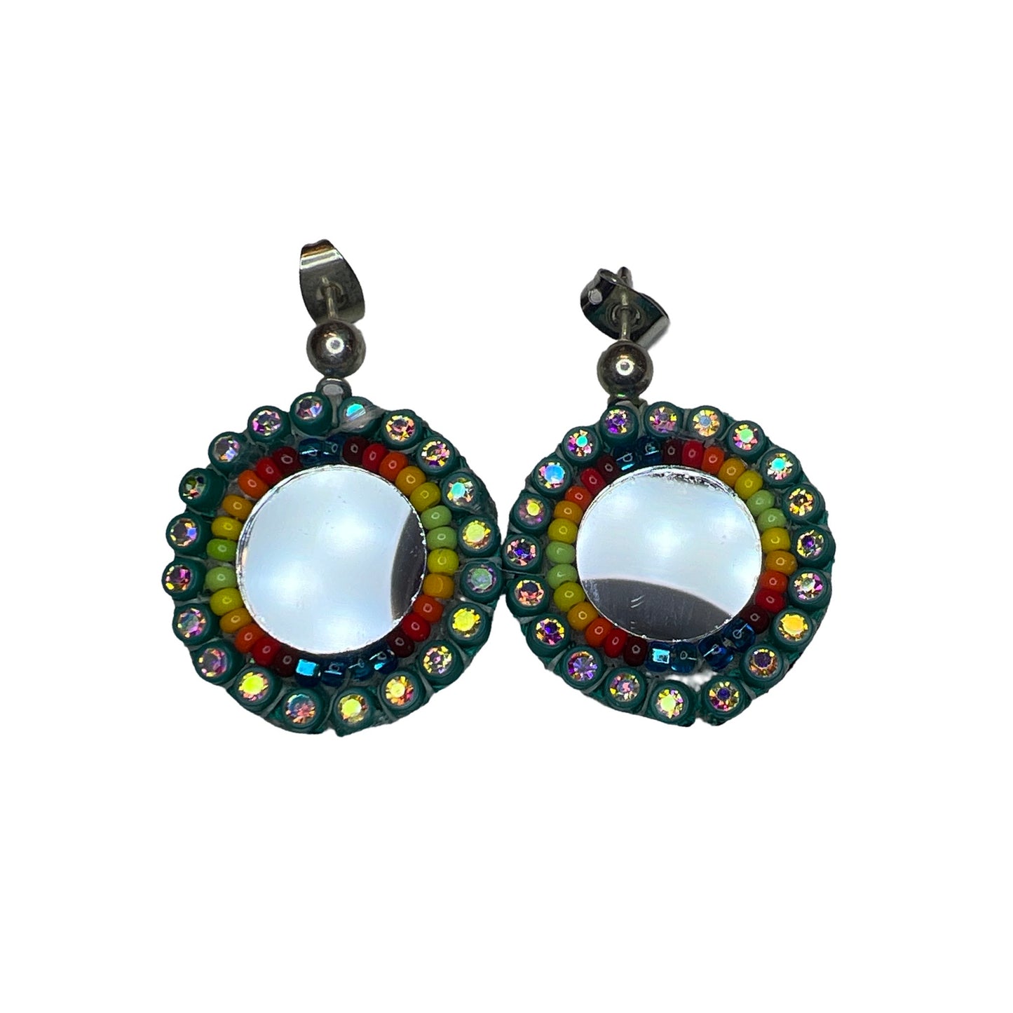 WR Bead & Mirror Earrings
