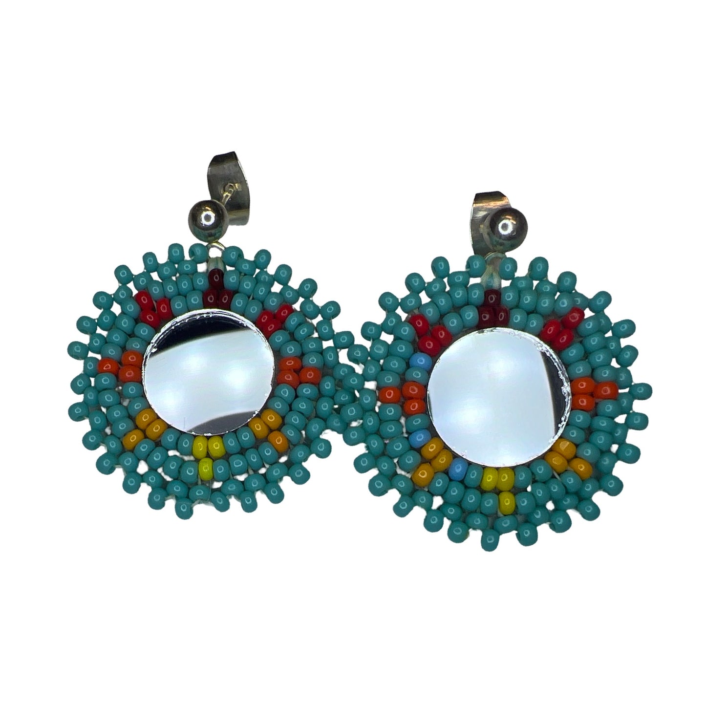 WR Bead & Mirror Earrings