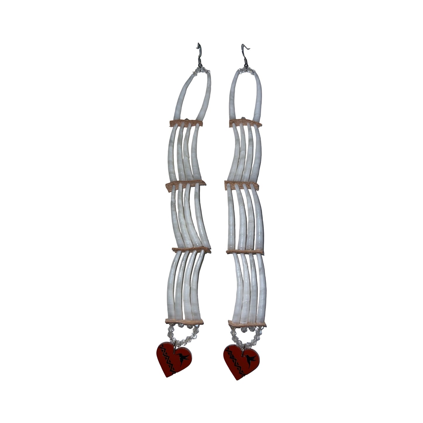 SBE 3-Tier Dentalium Earrings w/ Charm