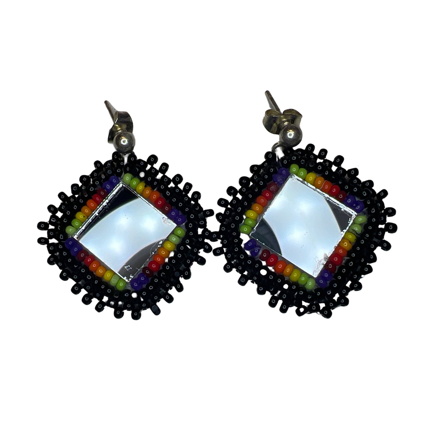 WR Bead & Mirror Earrings