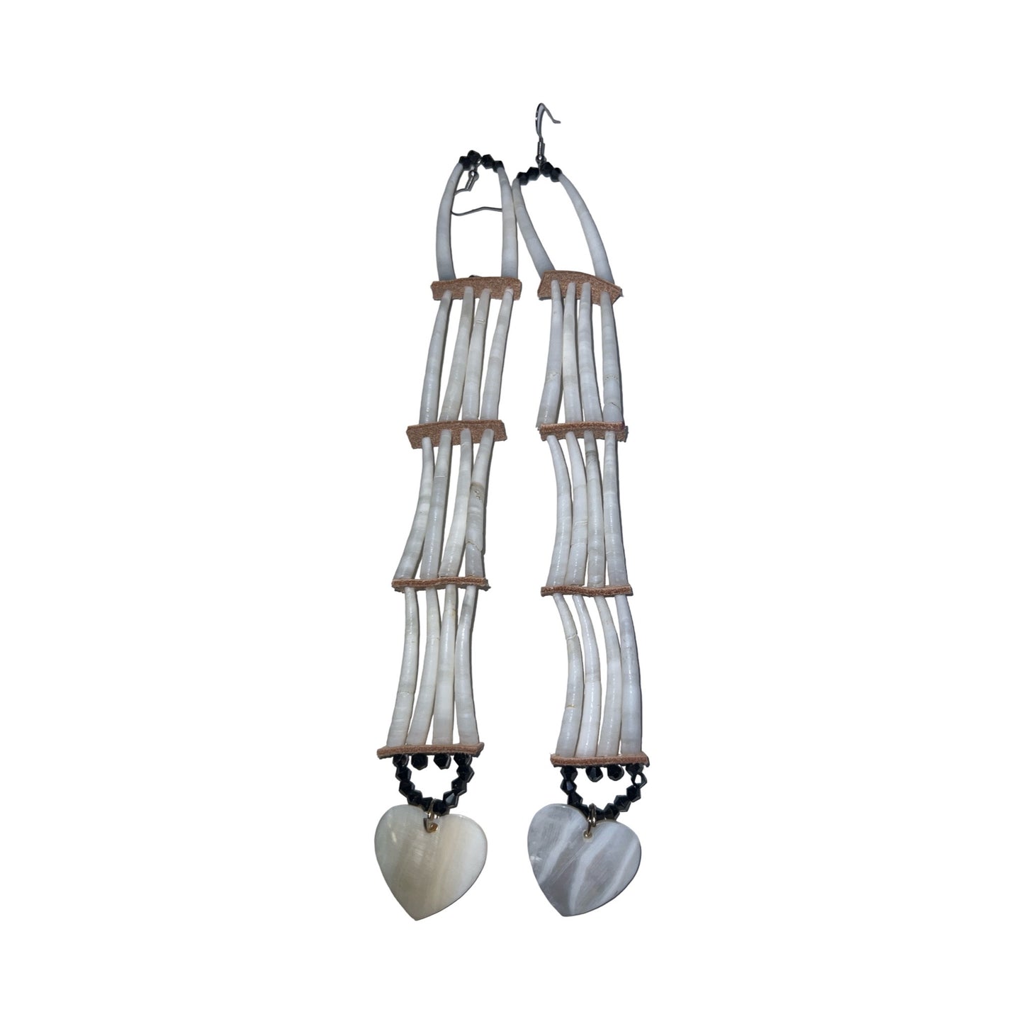 SBE 3-Tier Dentalium Earrings w/ Charm