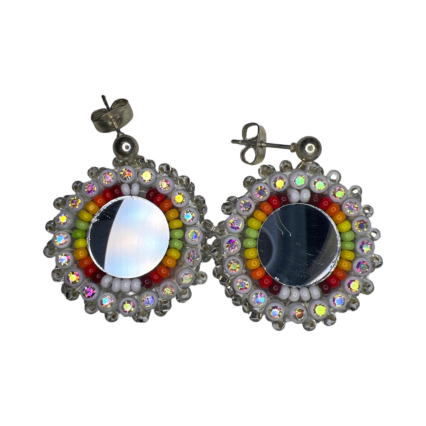 WR Bead & Mirror Earrings