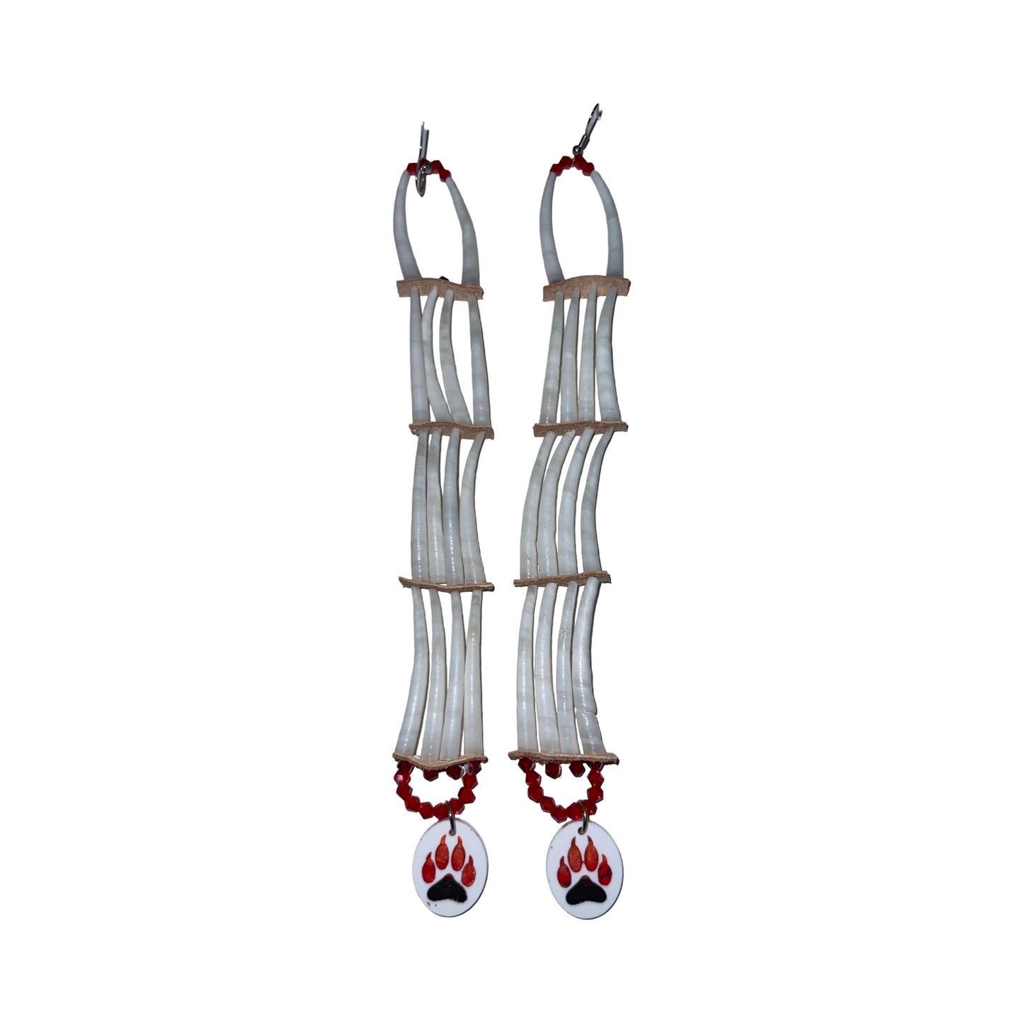 SBE 3-Tier Dentalium Earrings w/ Charm