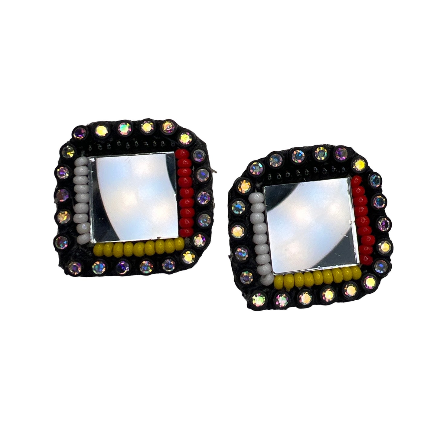 WR Bead & Mirror Earrings