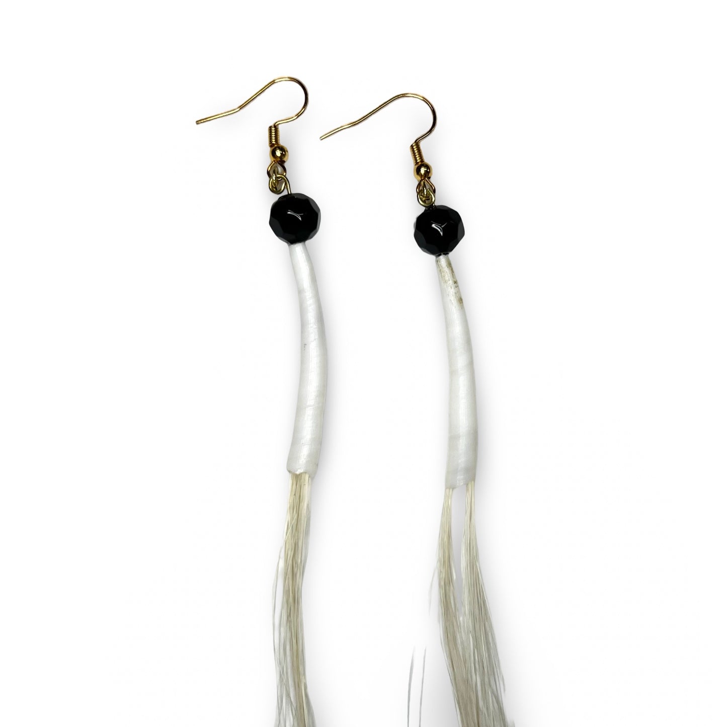 SG XL Horse Hair & Dentalium Earrings