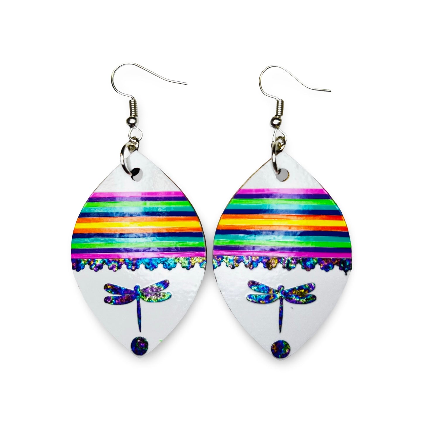 WW Large Tear Drop Vinyl Earrings