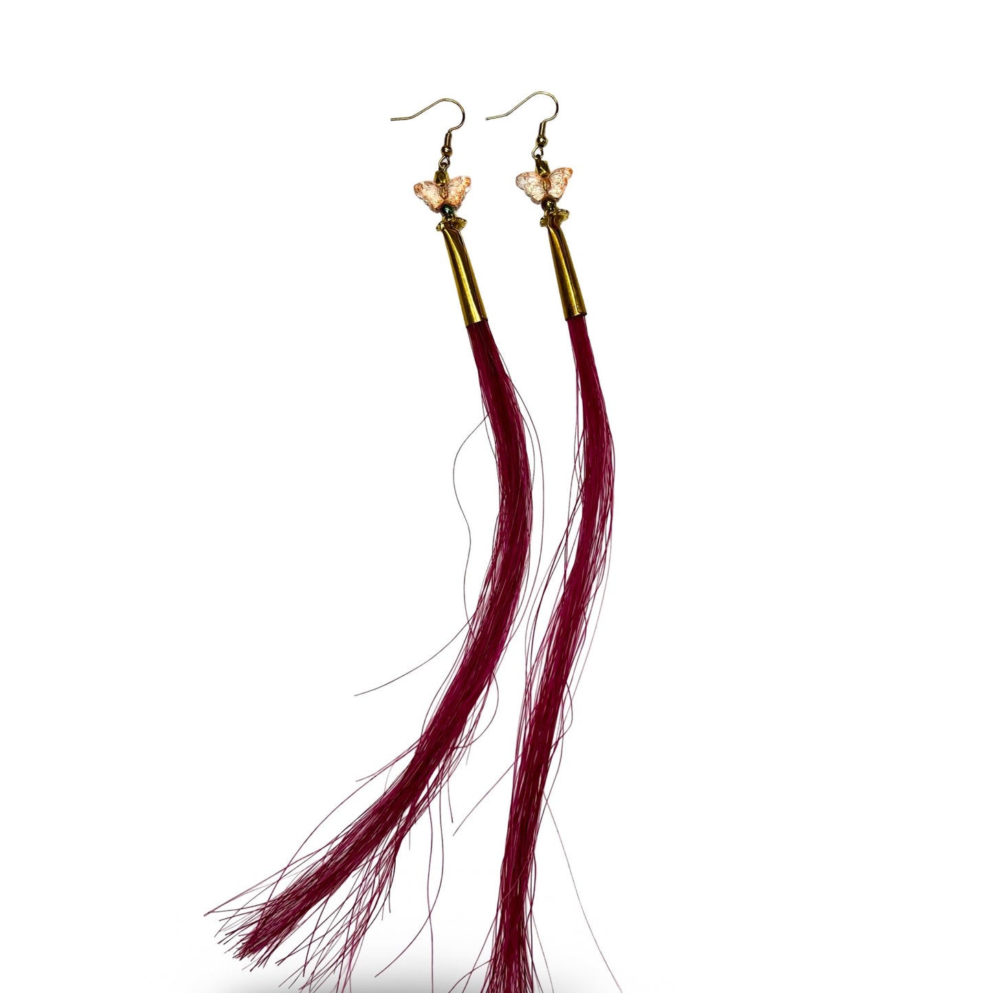 SG Pink Horse Hair Earrings