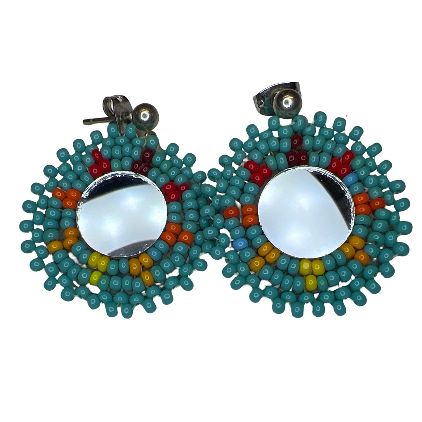 WR Bead & Mirror Earrings