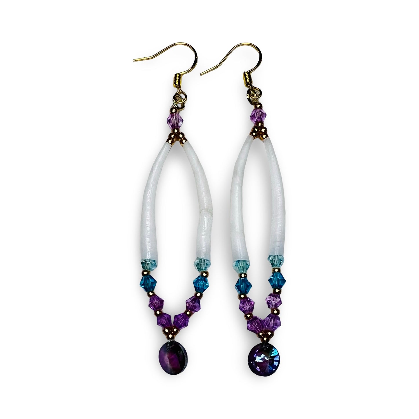MH Dentalium Loop w/ Charm Earrings