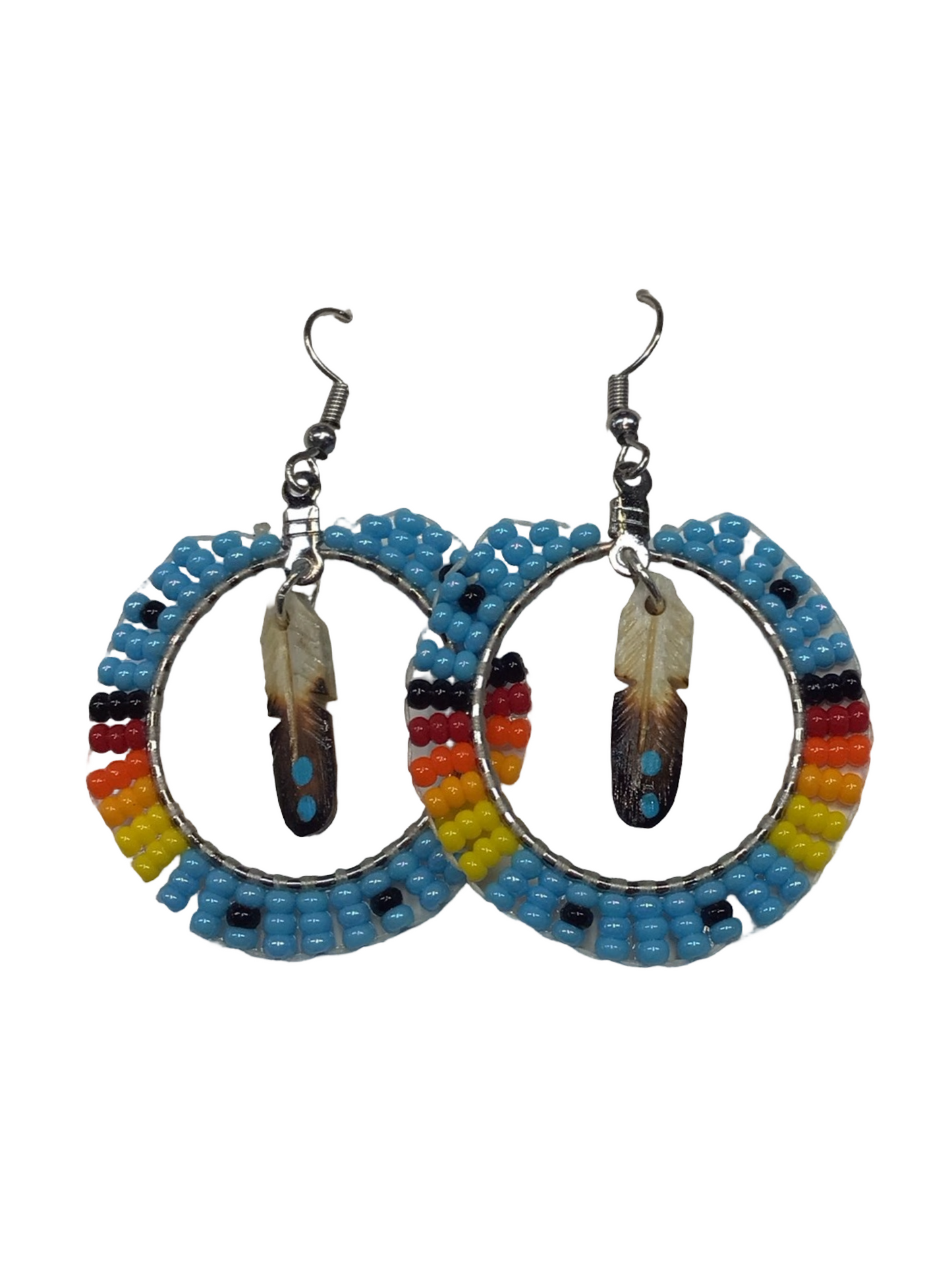 DYH 1" Beaded Hoop Earrings