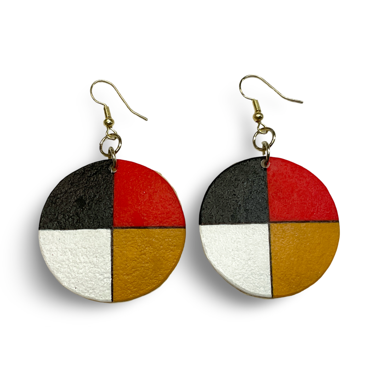 SE Painted Circle Parfleche Earrings