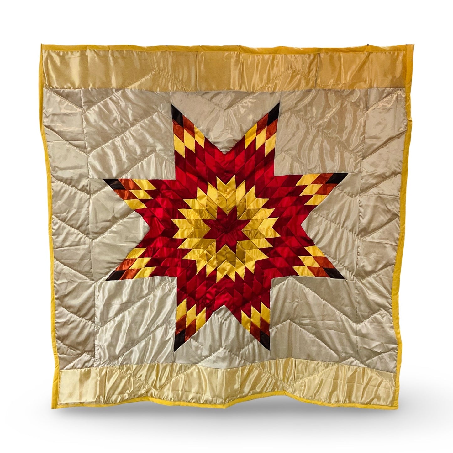 KHP Red & Gold Satin Star Quilt