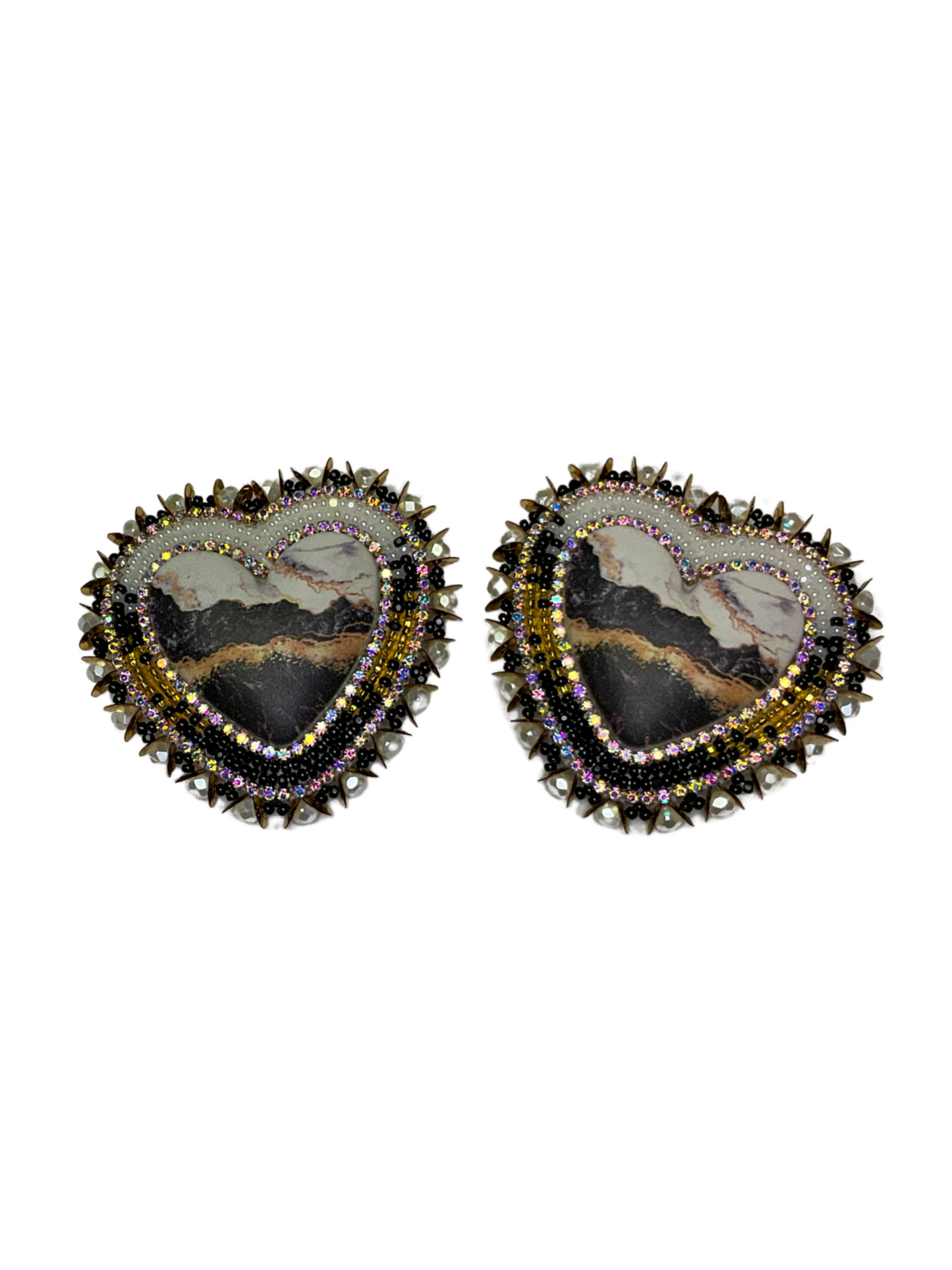 BBB Beaded Heart Earrings