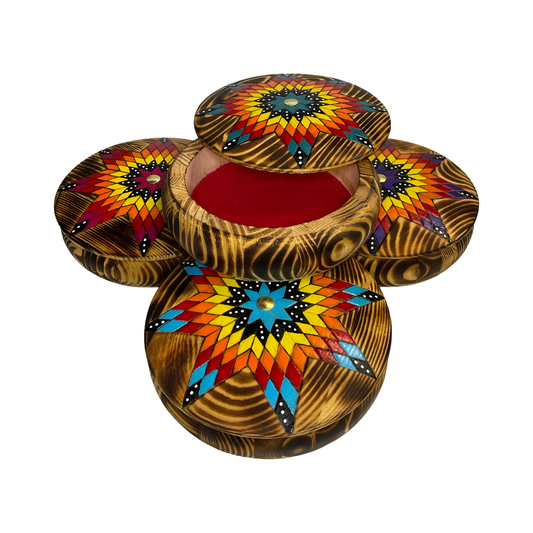 DYH Wooden Circle Jewelry Box