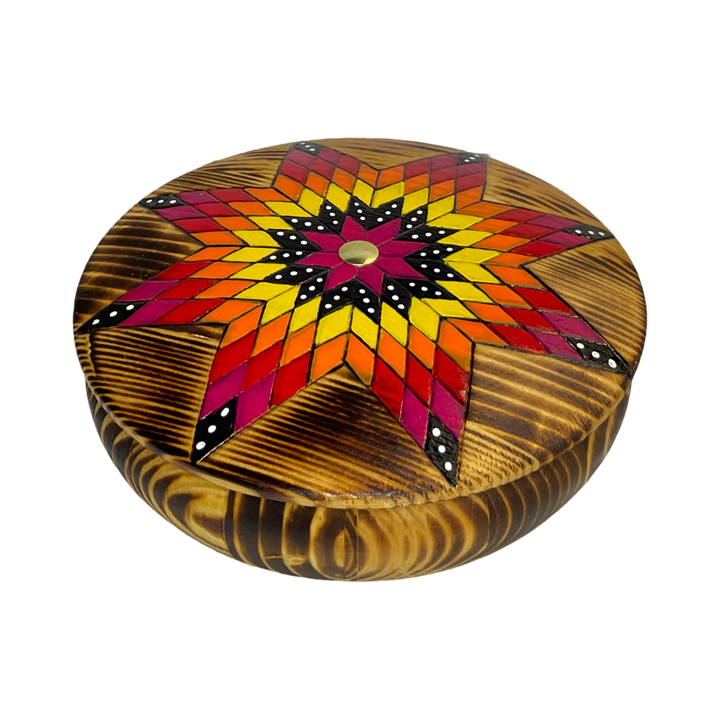 DYH Wooden Circle Jewelry Box