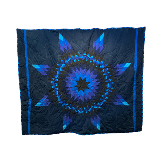 CEH Blue Galaxy Queen Star Quilt