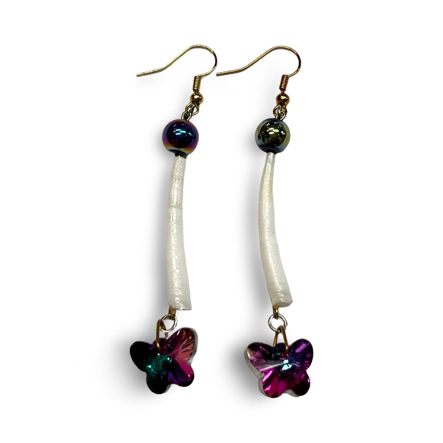 SG Dentalium & Gem Earrings