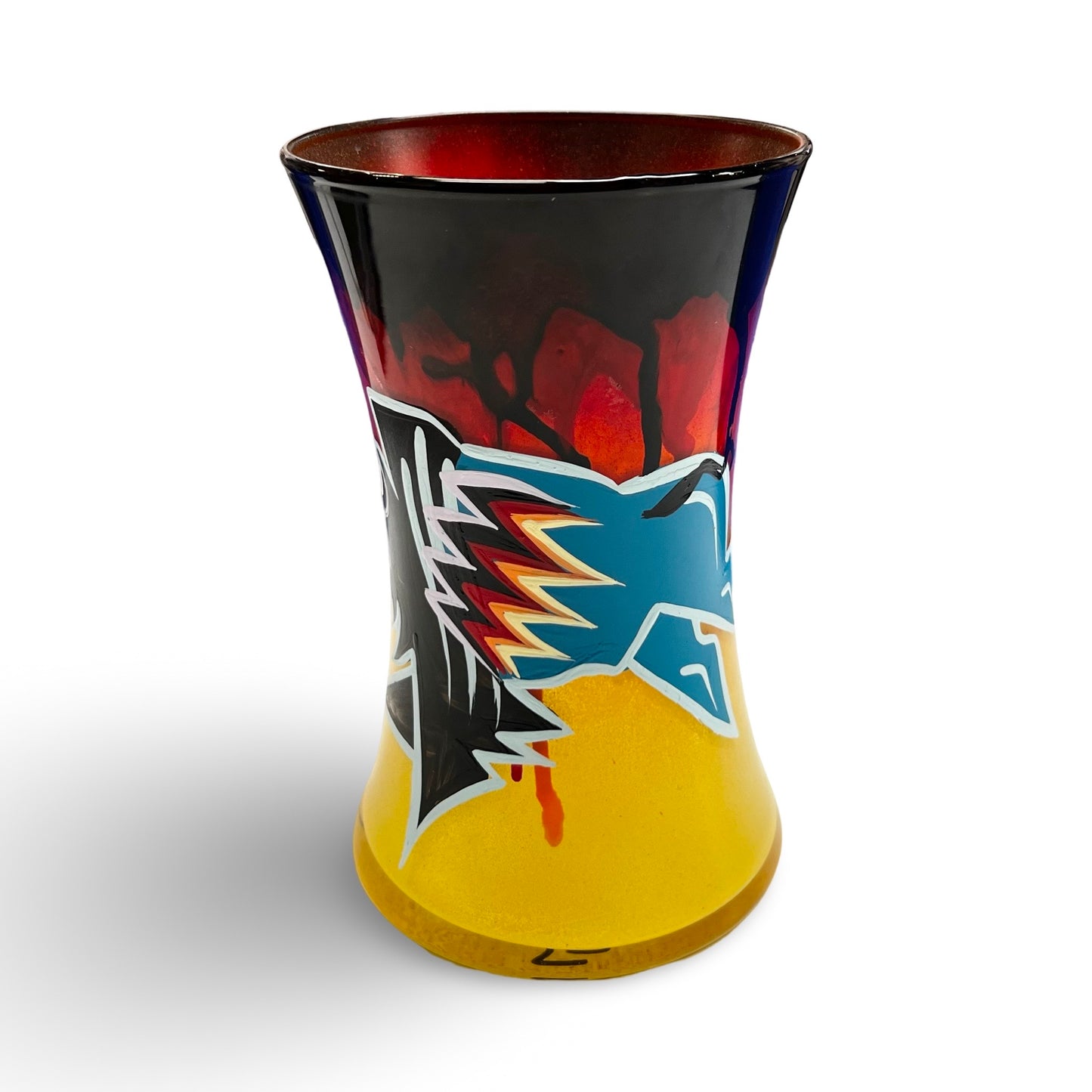 STB Painted Glass Vases