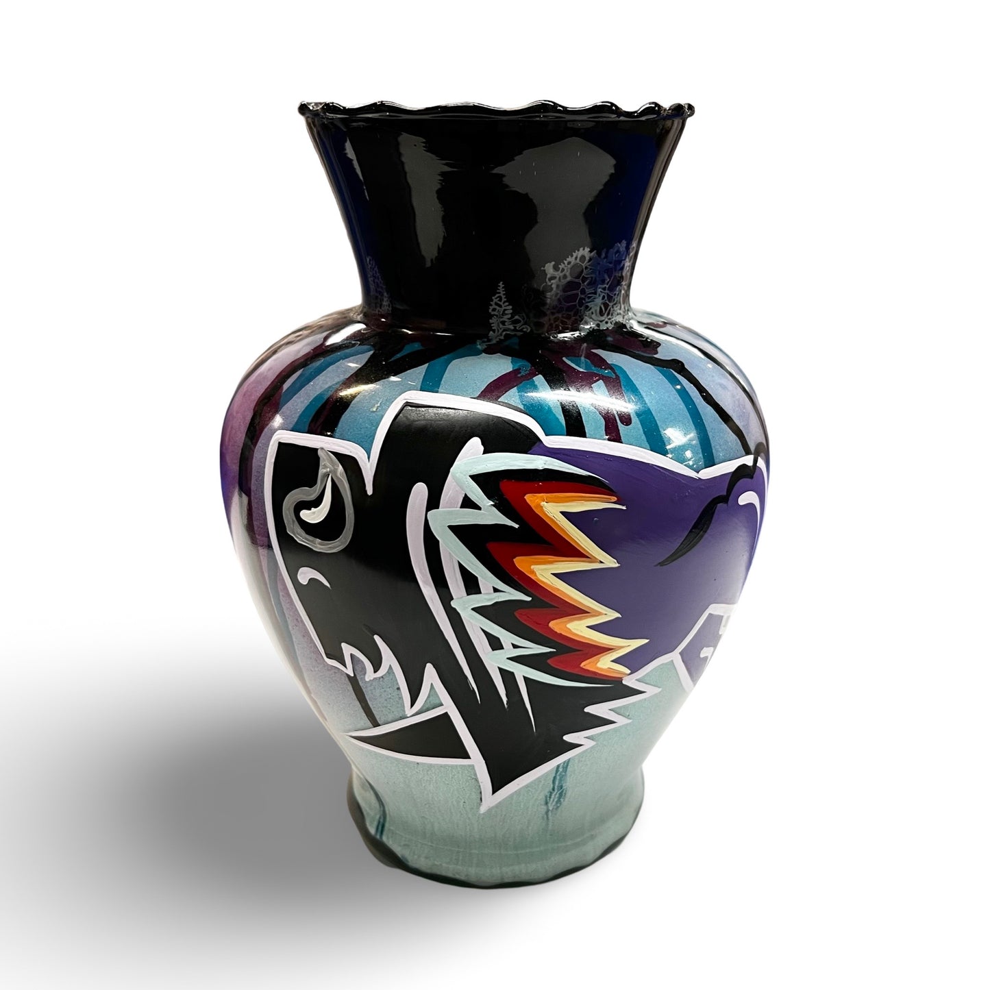 STB Painted Glass Vases