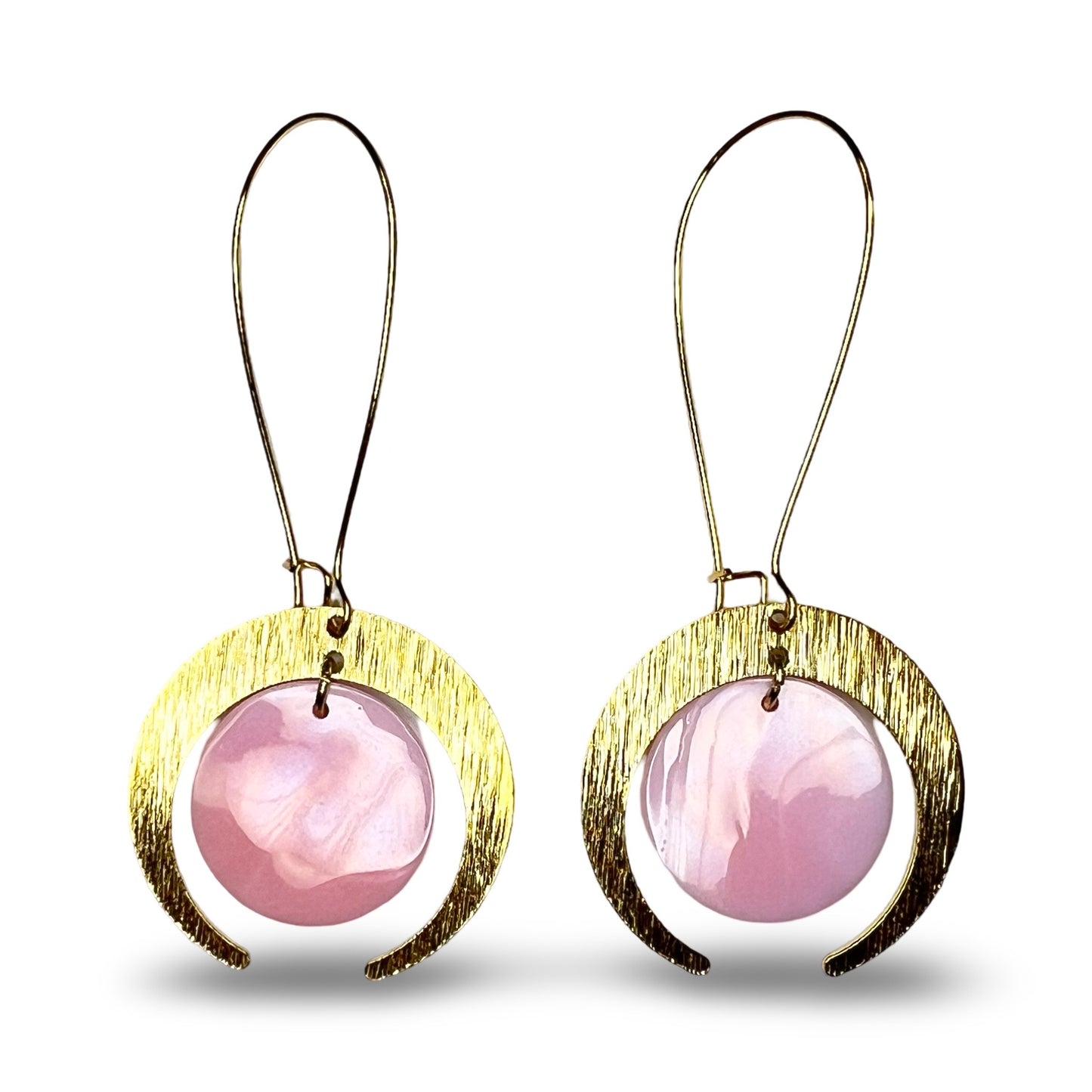 CBH Pink Conch Earrings - Loop Crescent