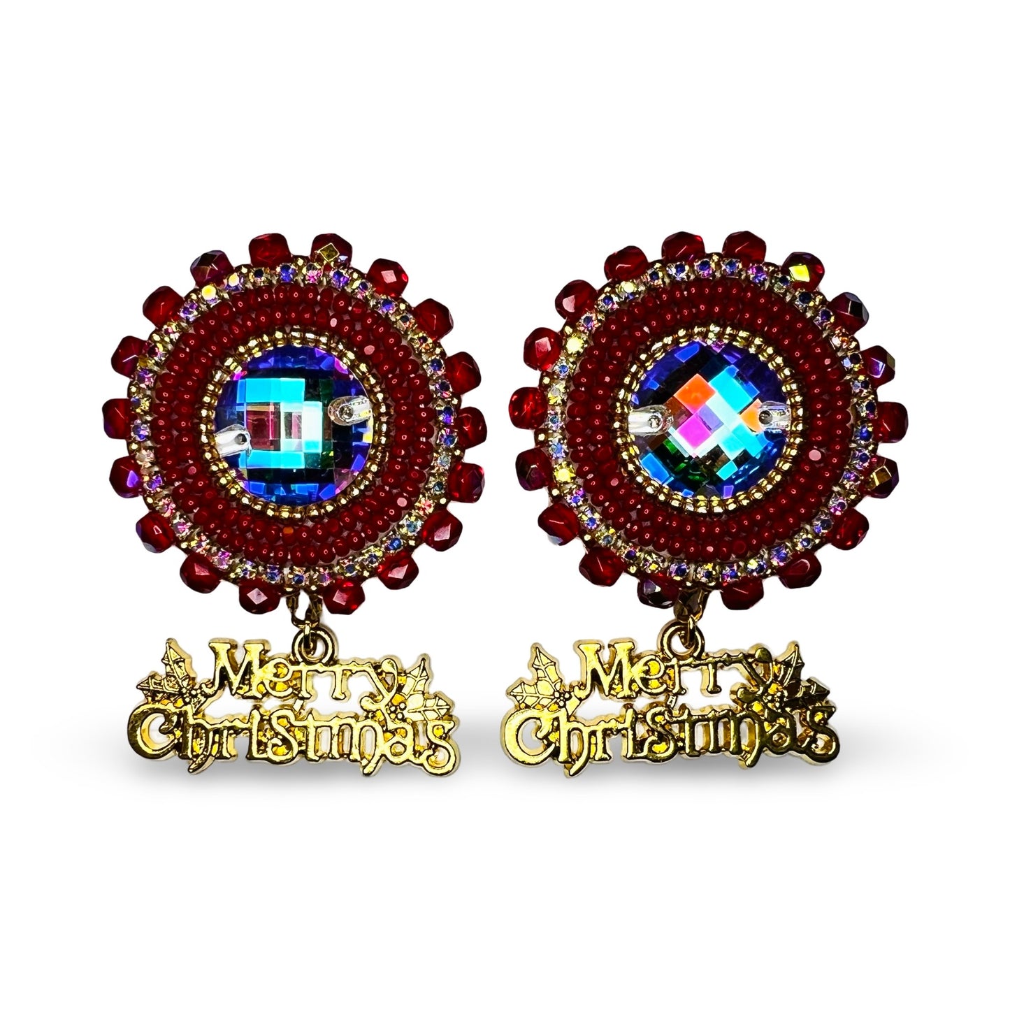 BBB Beaded Christmas Earrings