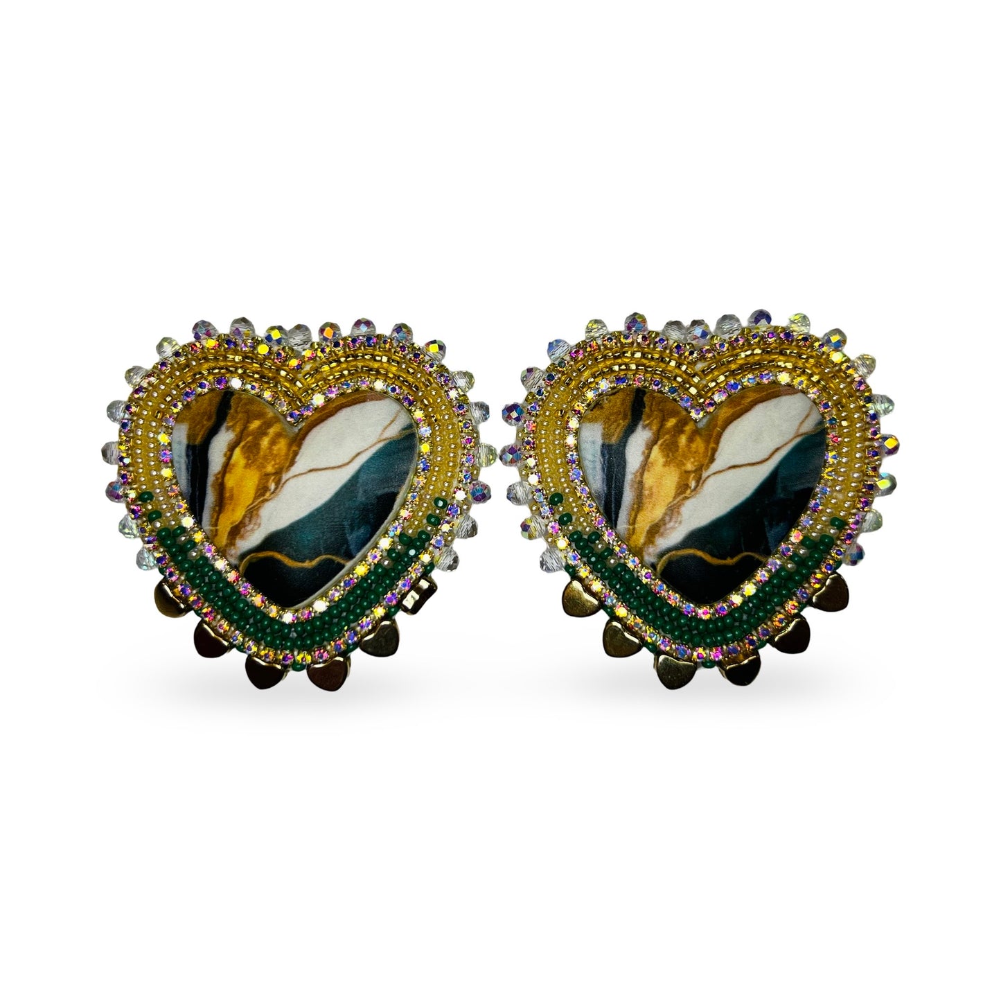 BBB Beaded Heart Earrings