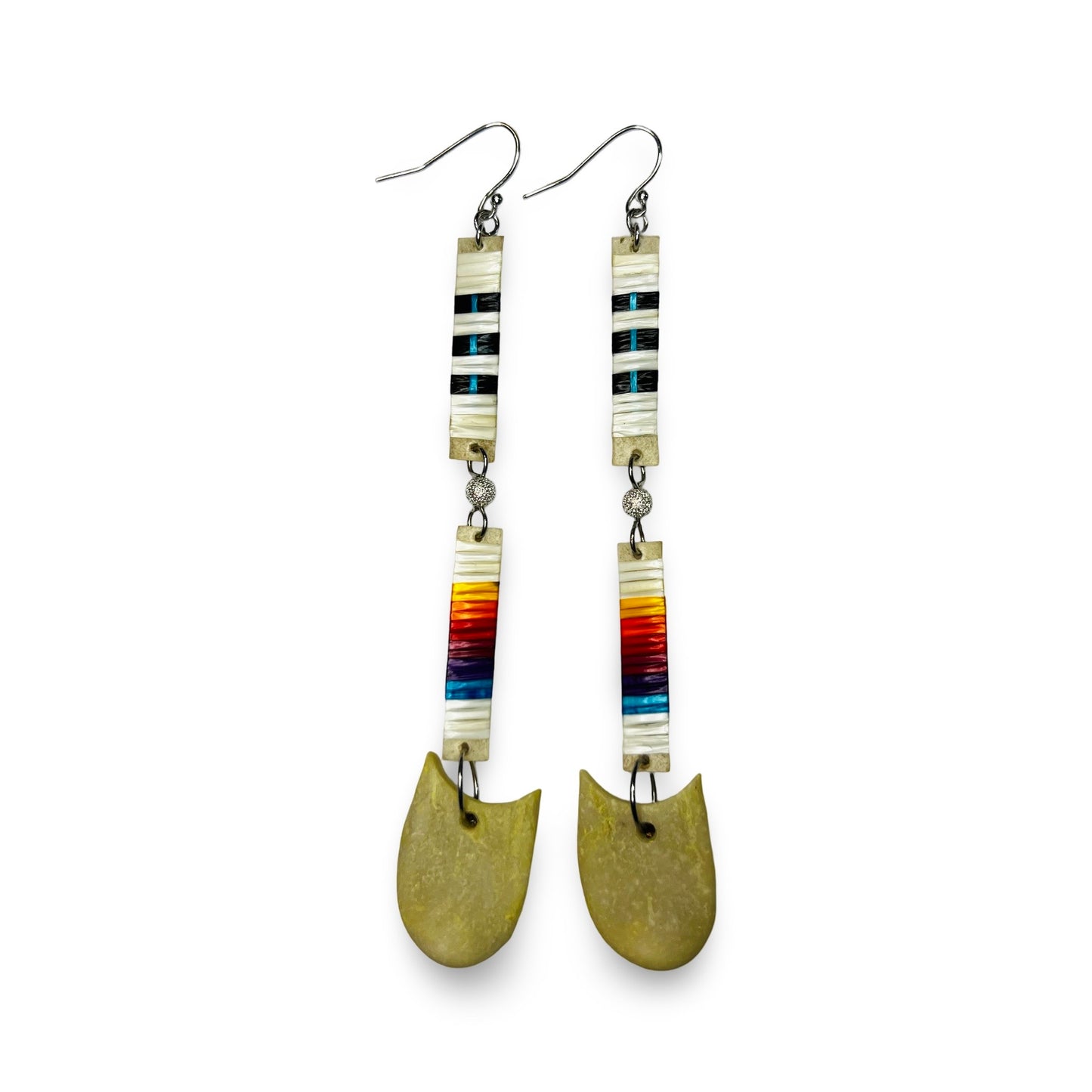 JRC 2 Tier Quill Earring w/ Elk Tooth