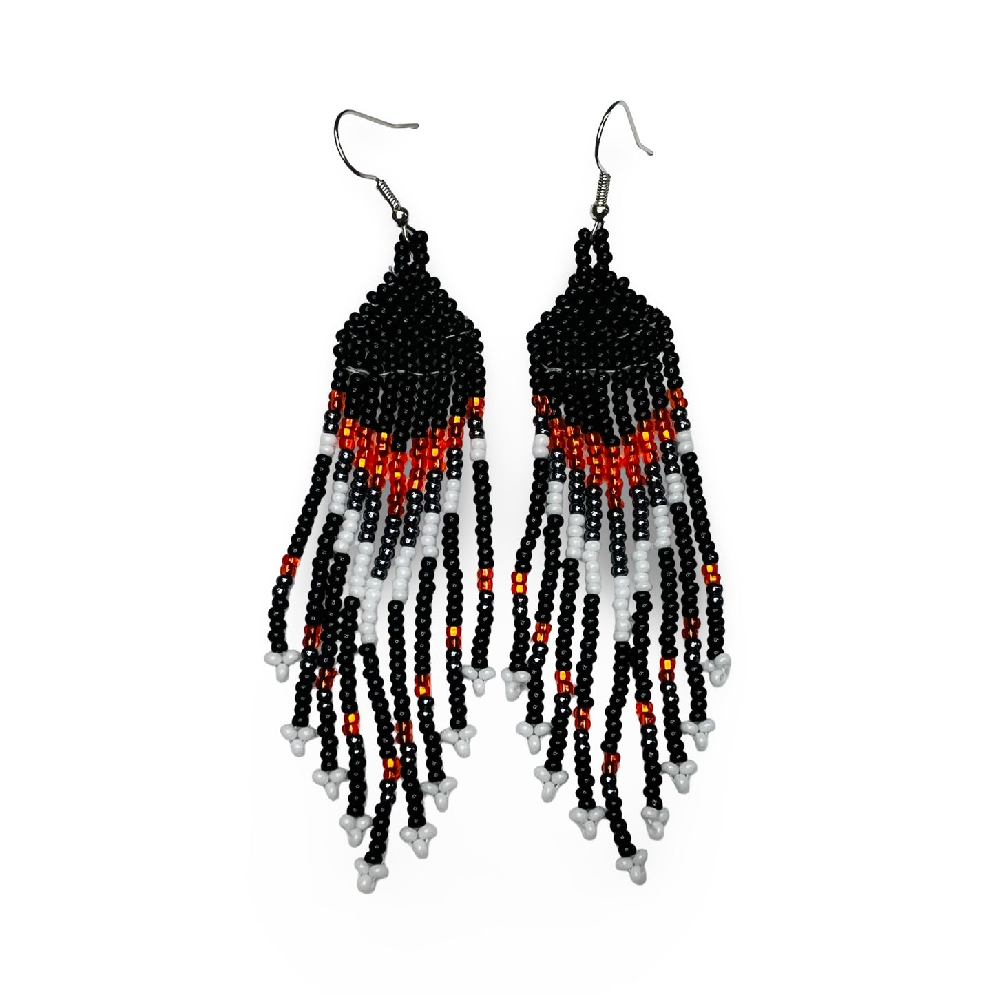 SBR Black and Orange Fringe Earrings