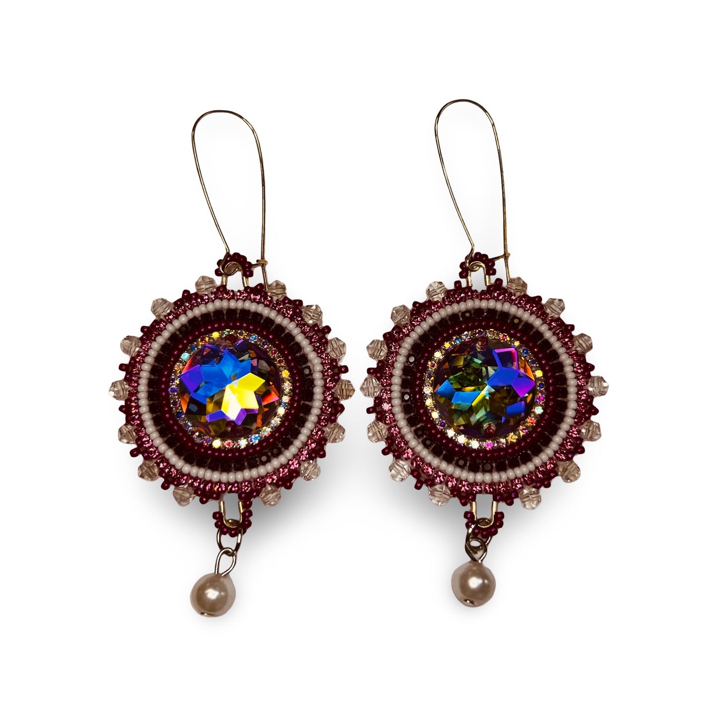 SBE Pink Beaded Cab Earrings