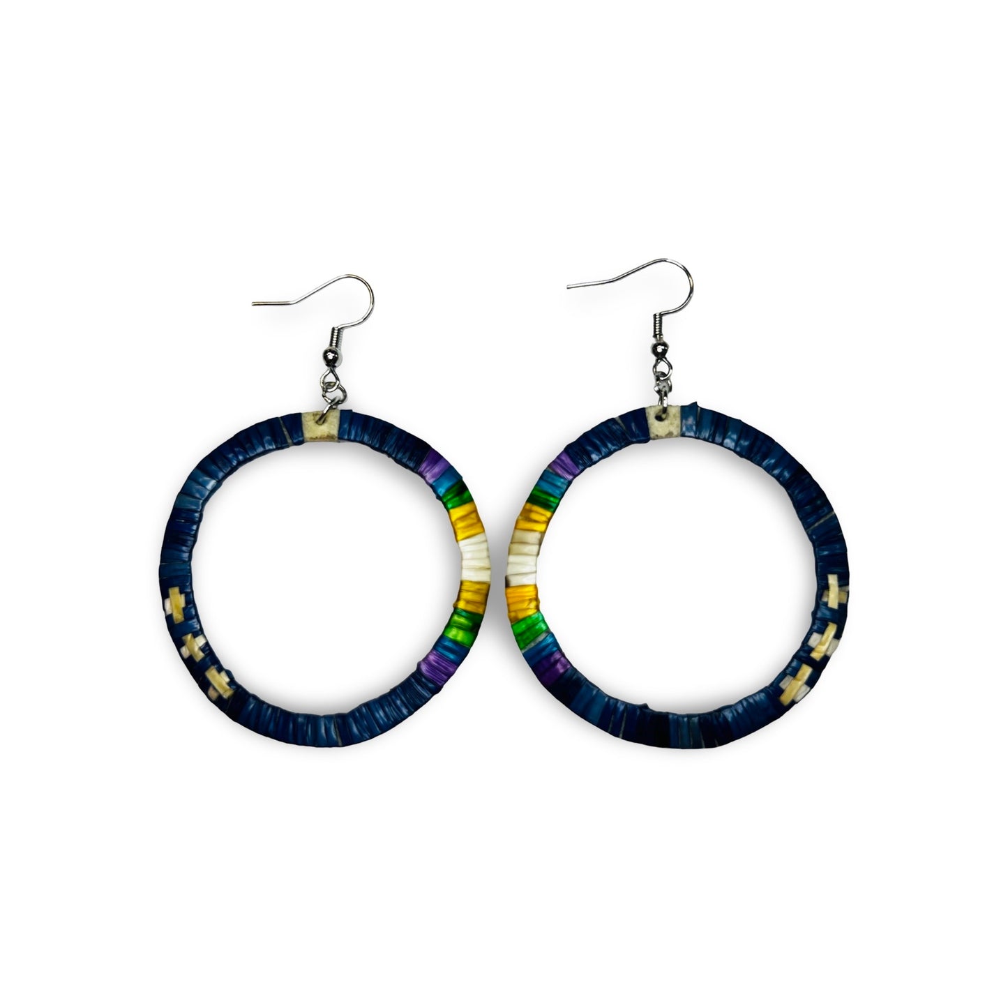 GRC Blue Hoop Quill Earrings