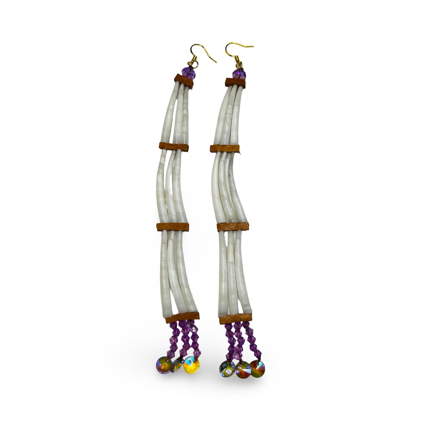 MH 3 Tier Dentalium Earrings