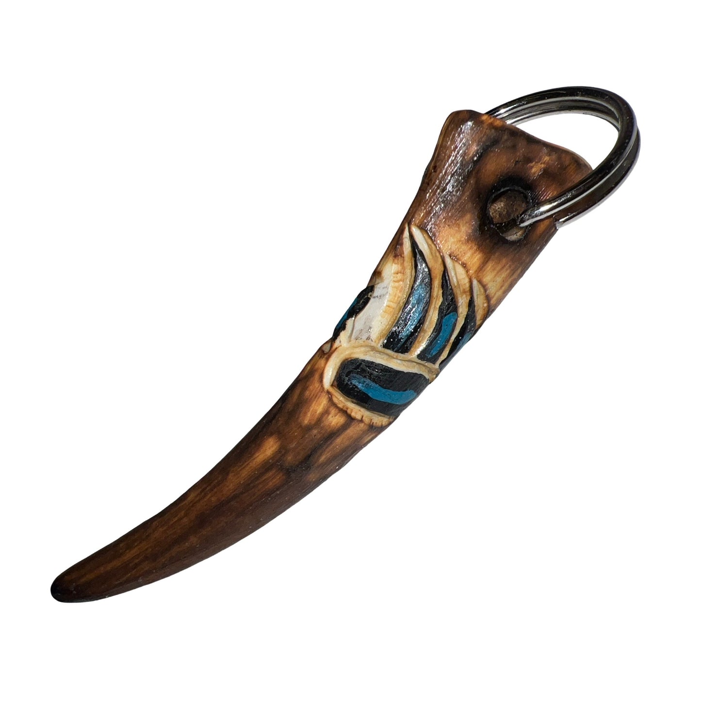 DYH Carved Deer Antler Keychains
