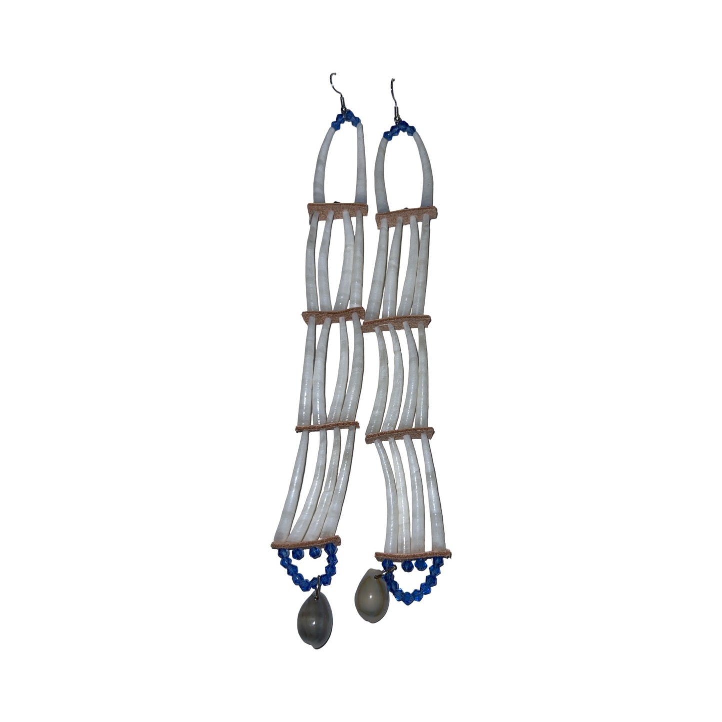 SBE 3-Tier Dentalium Earrings w/ Charm