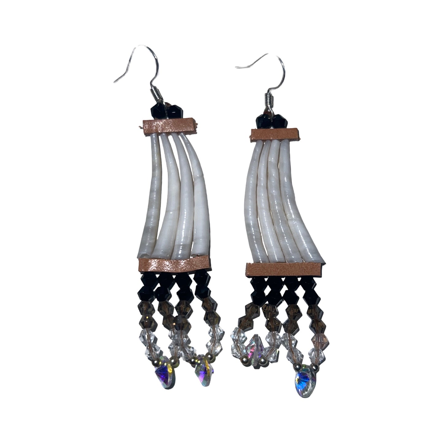 MH Dentalium w/ Crystal Bead Earrings