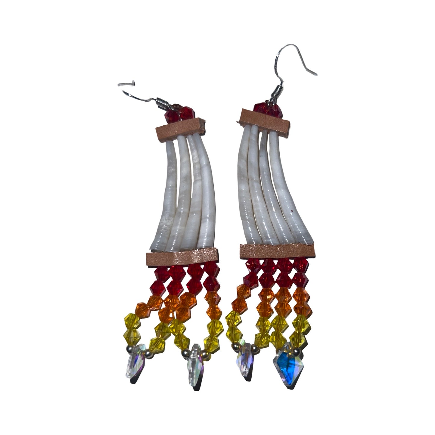 MH Dentalium w/ Crystal Bead Earrings