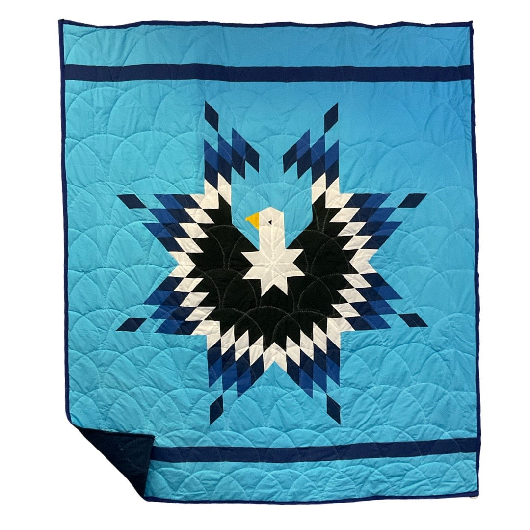 BBB Blue Eagle Queen Star Quilt